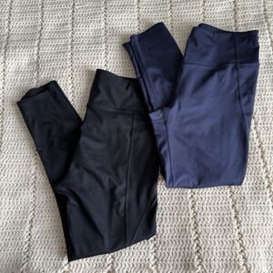 ZELLA (Set Of 2) Black And Navy High Rise Active Legging Side Pockets Size M